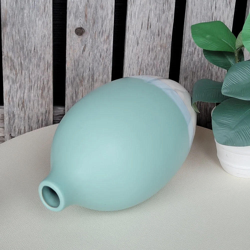 Target Mint, Baby Blue & White Teardrop Ceramic Bud Vase